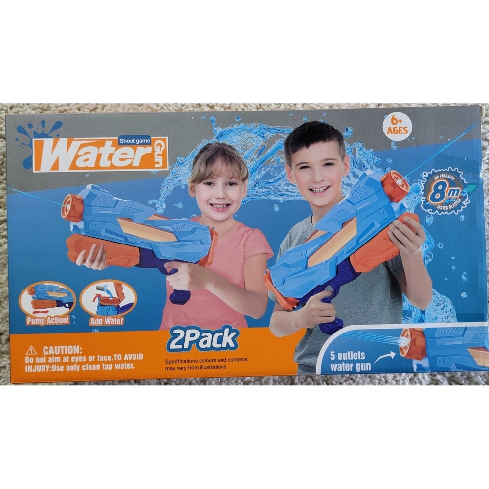 Shooter Play 2-Pack Water Blaster Set Pump Action Like New Water Guns